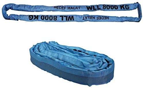 Rundschlinge 8000kg Tragkraft, 6m Umfang, endlos mit Polyesterkern, Hebegurt Hebeband, Blau