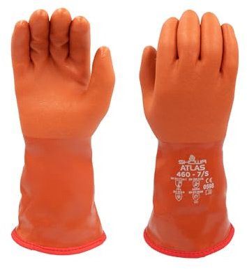 SHOWA Atlas 460 Fully Coated Insulated PVC Chemical Resistant Winter Safety Glove with Cotton/Acrylic Liner, X-Large (1 Pair)