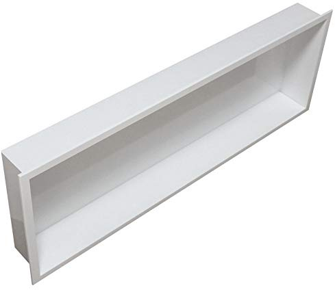 Bernstein Wandnische aus Edelstahl BS903010-90 x 30 x 10 cm - Duschablage für Badutensilien - Flexibler Einbau - in den Farben Schwarz, Weiß und Edelstahl erhältlich, Farbe: Weiß