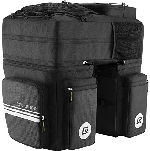 KUANDAR Bag Fahrradtaschen Gepäckträger Wasserdicht Sitz Multifunktionale Tasche MTB Rennrad Rack Carrier Fahrrad Satteltasche Gepäcktasche Gepäckträger Tasche DREI in einem 48L, Black