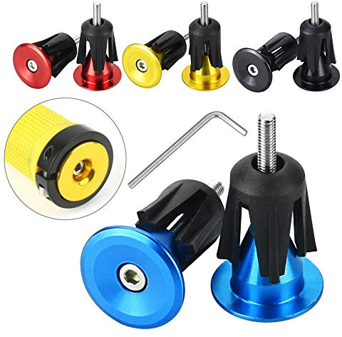 BUZIFU Fahrrad Lenkerstopfen 4 para Aluminiumlegierung Fahrradgriffe Stecker Fahrrad Lenker Endstopfen Lenkerendkappen Bike GriffBar Fahrrad Lenker Plug für Fahrrad Mountainbike Rennrad MTB BMX