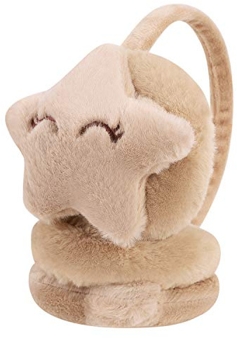Kids Plush Earmuffs Soft Cute Star Winter Ear Warmer Adjustable Cold Weather Ear Covers for Boys Girls Foldable Winter Outdoor Costume Accessories Headband Warm Ear Wrap Supplies for Skiing Skating