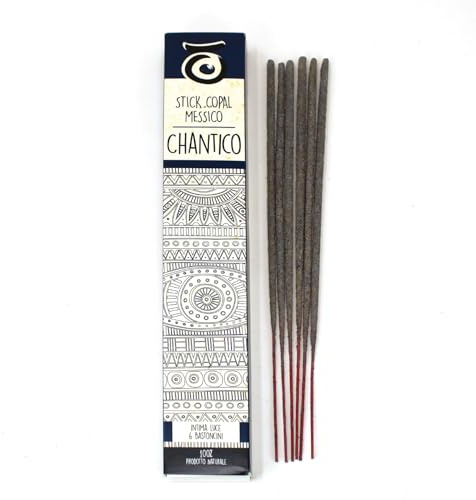 PALOSANTO - Bastoncini di Incenso Naturale Copal Chantico – Resina Copal 100% Naturale dal Messico - Incensi Stick Profumati e Rilassanti - Ideale per Fumigazioni Intense ed Avvolgenti - 6 Stick