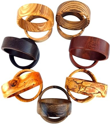 Estefanos Holzarmreif für Damen, Zauber der Natur - Armreif aus 7 Edelhölzern, Handmade Germany