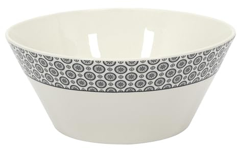 HOME DECO FACTORY - Ka4867 - Saladier Cottage Porcelaine Gris 24 cm Art de La Table Vaisselle Bol - Mug et Tasse
