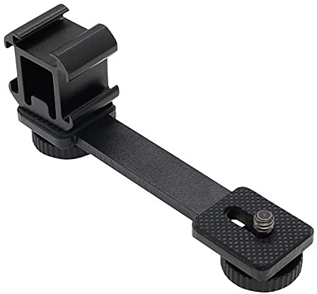 Walway Triple Cold Shoe Mount Extension Bar Bracket with 1/4 Adapter for Zhiyun Smooth 4 DJI Osmo Pocket Osmo Mobile 3 Feiyutech Vimble 2 3-Axis Gimbal Accessories