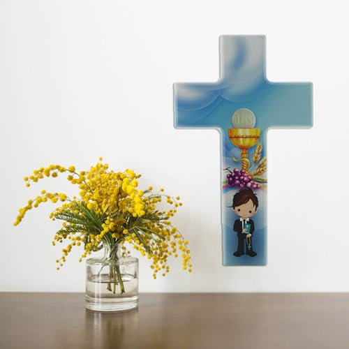 Palais du Rosaire Croix de communion pour garçon décorée d'un calice 15 cm - Boutique Chrétienne - Culte Chrétien en
