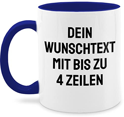 Tasse Tassen 325ml - Aufdruck selbst gestalten - Wunschtext I Eigener Text I Personalisierter Text I Custom Text - 325 ml - Dunkelblau - namenstassen paartassen personalisierte name glühweintassen