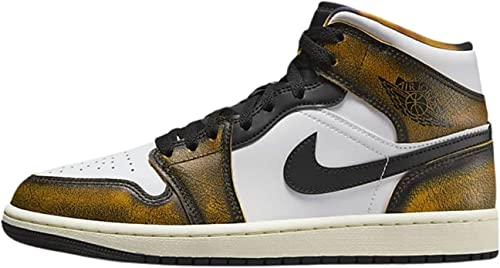 Nike Hombre Air Jordan 1 Mid (GS) Zapatos de Basquetbol, Black Taxi White Sail, 43 EU