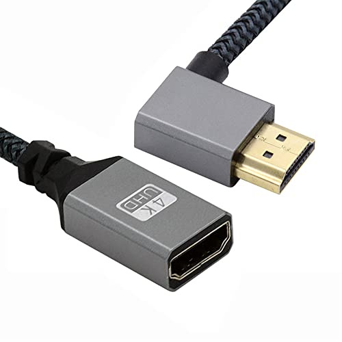 NFHK Cavo di prolunga HDMI 1.4 tipo A maschio a femmina ad angolo retto di 90 gradi, supporto HDTV 4K 60hz 3D