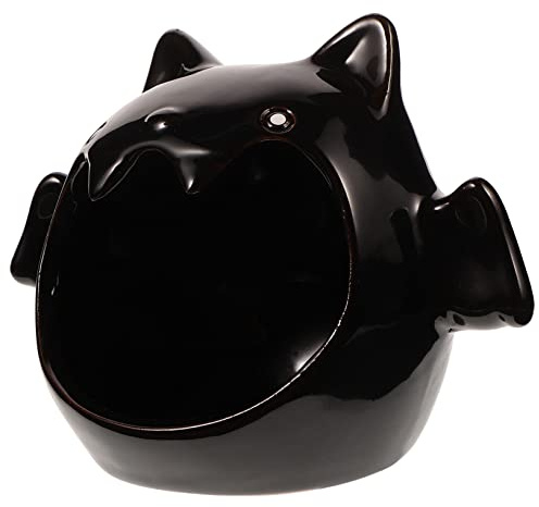 BCOATH Keramik Hamster Versteck Fledermausform Schwarz | Keramikmaterial, Fledermausform, 15.50x11.00x10.00 cm, für Hamster