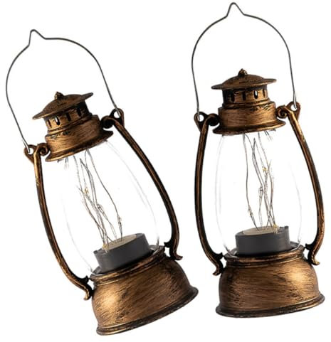 Ciieeo 2stücke Vintage Elektronische Petroleumlampe Aus Kunststoff Flammenlose Öllampe Für Innenbereich Dekoration Notbeleuchtung Camping Wandern