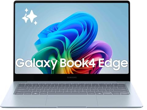 Samsung Galaxy Book4 Edge Laptop mit KI, 14 Zoll, Copilot+ PC, Snapdragon X Elite X1E-80-100, 16 GB Speicher, 512 GB Speicher, Grau