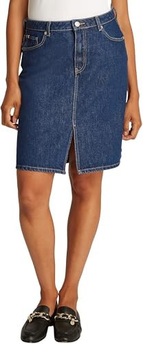 Tommy Hilfiger Donna Gonna in Jeans Straight Ace Lunghezza al Ginocchio, Blu (Ace), 40