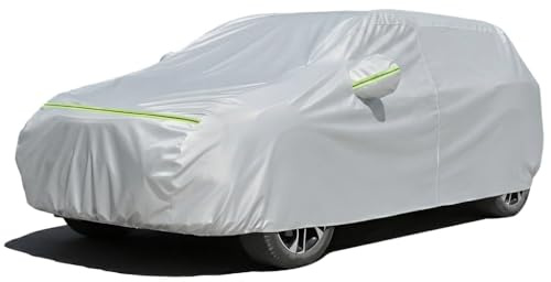 Favoto Autoabdeckung Autogarage Wasserdicht Sonnenschutz - UV-Schutz Staubdicht Kratzfest Kompatibel mit A4 Avant 3er Touring Volvo V60 Abdeckplane für Kombi (460-485 cm) Silber Silber
