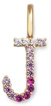 SINGULARU - Charm Letter Spark Sakura. Colgante en Plata de Ley con Acabado en Baño Oro de 18Kt y Circonitas Joyas Para Mujer. Letra J