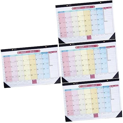 SEWACC 4stücke Englischer Monatskalender Für Zuhause Und Büro Praktischer Wandkalender Für Organisation Und Planung Mit Klaren Druckseiten Zur Datumsmarkierung