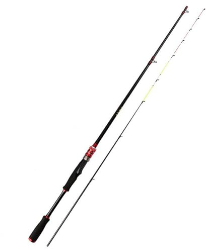 LYEAA Canna da baitcasting Canna da pesca in fibra di carbonio Canna da viaggio portatile for la pesca alla carpa del luccio (nero 1,8 m)