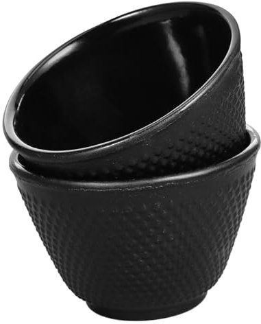OKUMEYR Tasse à Thé En Fonte Japonaise 120 Ml Lot De 2 Pièces Fonte Matériau Isolant Usage Quotidien Service à Thé Kung Fu