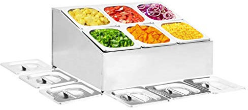 LLEZKBR Furniture select-Gastronorm Porte-conteneur en acier inoxydable 6 GN 1/6
