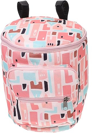 Kinderwagen Babytasche zum Hängen, Rosa, Nylon, Organizer | Großes Fassungsvermögen, für Babyartikel und Kleinteile, Passend für Kinderwagen und Kinderzimmer