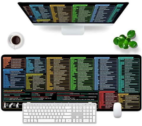Excel Mauspad Deutsch, Mousepad Großes 80x30x0.3cm Gaming Mousepad XL Desk Pad Groß Mauspad Bürozubehör Schreibtischunterlage (Deutsch)