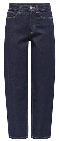 ONLY Onlemily Hw Mom Crop DNM BF Mae655, Bleu foncé Denim, 33W / 32L Femmes