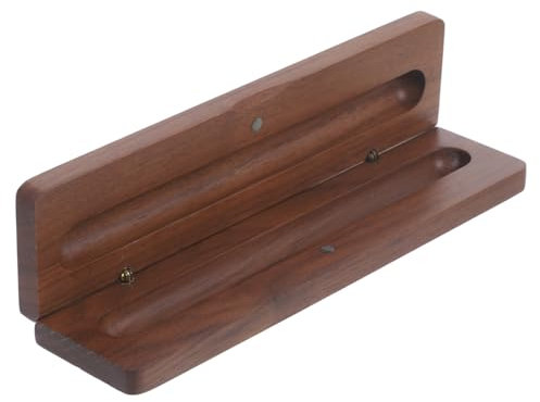 STOBOK 1 Stück Karton Stifteetui aus Walnussholz aufbewahrungsbox für stifte Stiftaufbewahrungsbox Anzeige erweiterbar Kabel Organizer zur Aufbewahrung von Stiften aus Holz Nussbaum Black