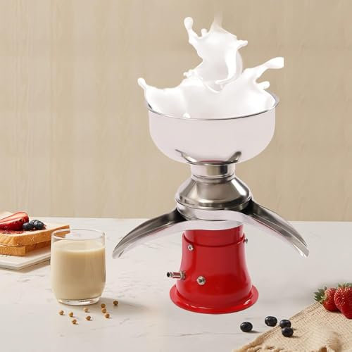 Electric Milk Skimmer,13.2 Gal/H Milk Separating Machine, Electric Fresh Milk Cream Separator Centrifuge Cheese Makers Separator 5L Bowl for Dairy Farm Family