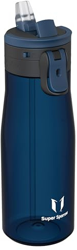Sparrow Borraccia 1L - TouchFlow Bottiglia Senza BPA - Senza Perdite Borraccia Cannuccia - Borracce Sportiva Flusso Rapido Con Un Clic per Scuola, All'aperto