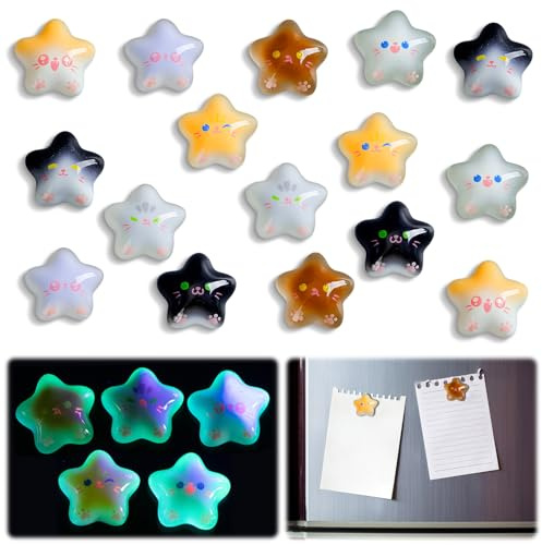 Kühlschrank Magnete Witzige 16 Stück Magnete Kühlschrank Niedliche Kühlschrankmagnete Stern Kühlschrankmagnete Für Spind, Whiteboard, Dekorative Magnettafel, SchräNke, Klassenzimmer, BüRo