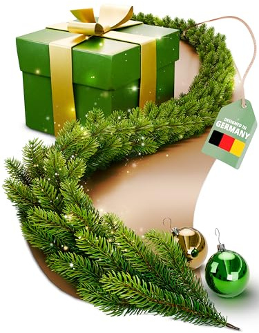 ArtiTree Weihnachtsgirlande - Naturgetreue Tannengirlande, 380cm Grün, Perfekt für Weihnachtsdeko, Treppengeländer & Türrahmen