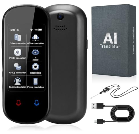Umelee Traductor Instantáneo de Voz para 138 Idiomas, Traducción de Voz/Foto/En Línea/Fuera de Línea, Traductor de Idiomas IA Portátil para Viajes, Negocios y Aprendizaje