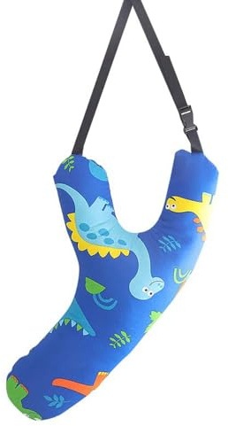 Générique Oreiller de Siège Auto pour Enfants, Oreillers Voiture en Forme Y Dormir, Coussin Voyage, Confortable Soutien la Tête et Le Cou Enfants Longs Voyages(Dinosaure Bleu) - pour Avion, Cabine