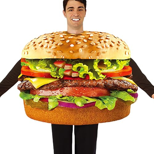 Biniveil Traje De Cosplay - Divertido Disfraz De Hamburguesa Para Halloween,Accesorios Graciosos Para Carnaval Teatro Role Play Fiestas Tematicas Unisex