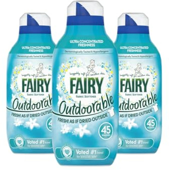 Fairy OUTDOORABLE Fabric Conditioner 630 ml – 3 Pack | Long-Lasting Freshness | 45 Washes Per Bottle | Gentle & Hypoallergenic