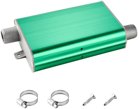 VEVOR Silenciador de Escape para Calentador Diésel, con 2 Abrazaderas y Tornillos, Aleación de Aluminio, Reductor de Ruido para Calentadores de Estacionamiento de 2/5/8 kW, 200 x 103 x 40 mm