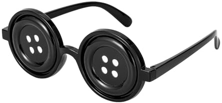 Generisch Button Eyes Brillen Merchandise Halloween Kostümzubehör Zubehör (Black One Size)