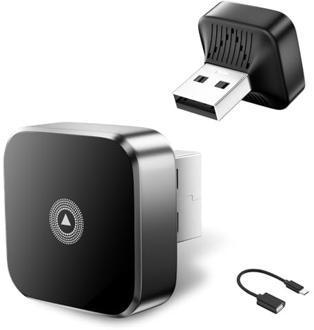 2026 Adattatore Wireless Carplay & Android Auto 2 in 1, Adattatore Android Auto WiFi 2,4+5,0 GHz, Connessione Bluetooth 5.0 Stabile, USB C/A, Compatibile Con Telefoni IOS 10+ E Android (C)