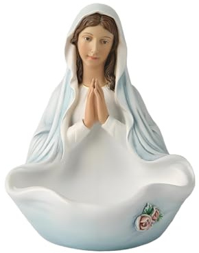 Ungtyb Estatua de la Virgen María de Exterior,Estatua de la Santísima Virgen María | Escultura con Portavelas para Decoración Hogar Familia Iglesia Interior Exterior Jardín