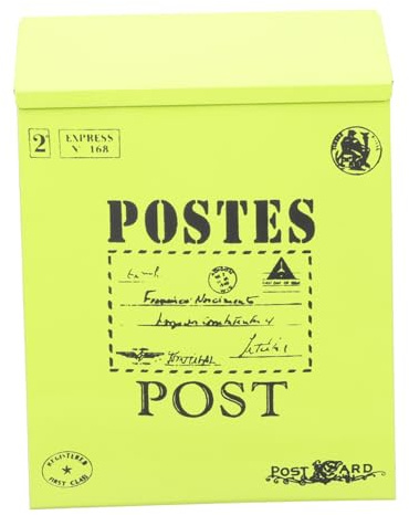 AUTSUPPL Cassetta Postale da Parete in Ferro con Serratura Vintage Stile Americano Scatola Lettere Retro per Casa e Giardino Decorazione Rustica e Funzionale