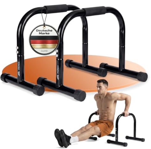 Parex Parallettes aus Stahl, gelenkschonende & rutschfeste Liegestützgriffe, Calisthenics Equipment für Indoor & Outdoor, Push-Up Bars, ideal für Handstand & Liegestütze