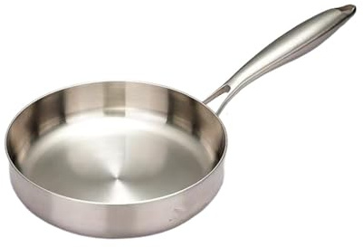 TCSMSDMO Padella antiaderente in acciaio inox 316 for friggere, wok, pentola for bistecche, pentole da cucina non rivestite, compatibili con fornelli a gas e a induzione(28cm)