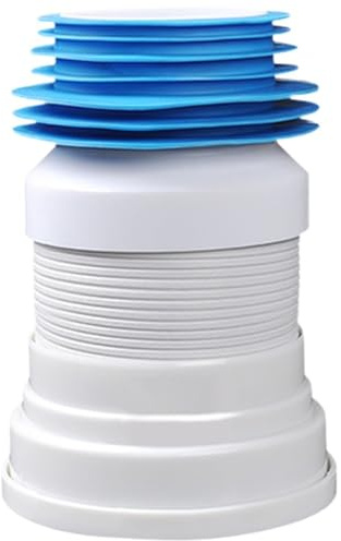 FACAIIO KIT TUBO DI ATTACCO WC FLESSIBILE CON TUBO REGOLABILE SCARICO WC 20 CM BIANCO