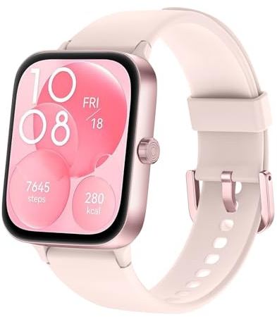 KIUVKAS Smartwatch Donna,1.95 Orologio Smartwatch con Effettua/Risposta Chiamate,140+ Sportive Fitness Tracker con Pressione Sanguigna e Monitor Sonno,IP68 Smart Watch per Android/iOS Rosa