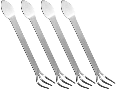 Beavorty Rastrello Manuale Piccolo 4 Pezzi in Acciaio Inox, Strumento per Giardinaggio Bonsai e Dissodare Terreno, Adatto per Orto e Cura Piante