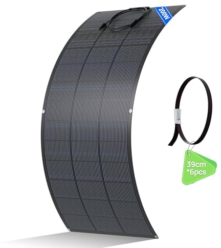 ECO-WORTHY Panel solar flexible 400W para balcón, autocaravana,caravana | 18BB, material ETFE, eficiencia 25%, para balcones, autocaravanas, barcos, tejados, acampadas y viviendas.
