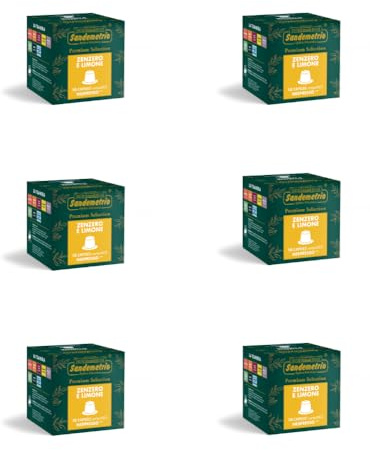 Sandemetrio Tisana Zenzero e Limone, 60 Capsule compatibili con Nespresso®, Premium Selection