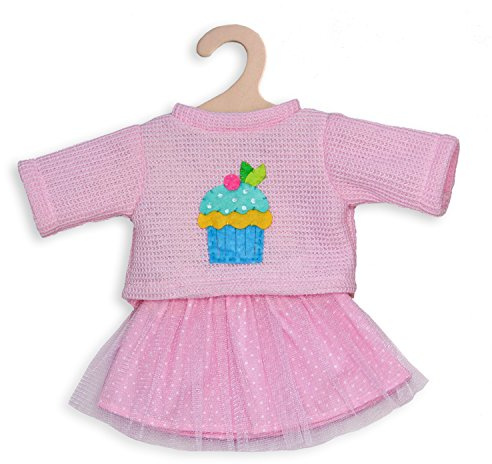 Heless 2050 - Bekleidungs-Set für Puppen, 2-teilig mit Pullover und Tüllrock, in den Farbvarianten Blau, Rosa und Pink, 1 von 2 Designs (zufällige Auswahl), Größe 35-45 cm