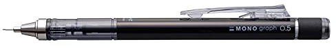 Tombow MONO graph Druckbleistift 0,5 mm, schwarz, HB, präzises Zeichnen mit 4-mm-Spitze, Schüttel-Mechanismus, inkl. nachfüllbarer Radierer [SH-MG11]